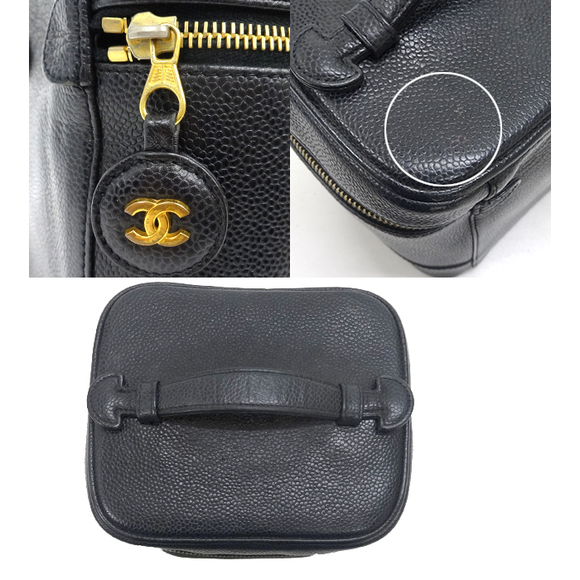 Chanel Caviar Vanity Bag Black Vertical Skin Pouch - Picture 1 of 8